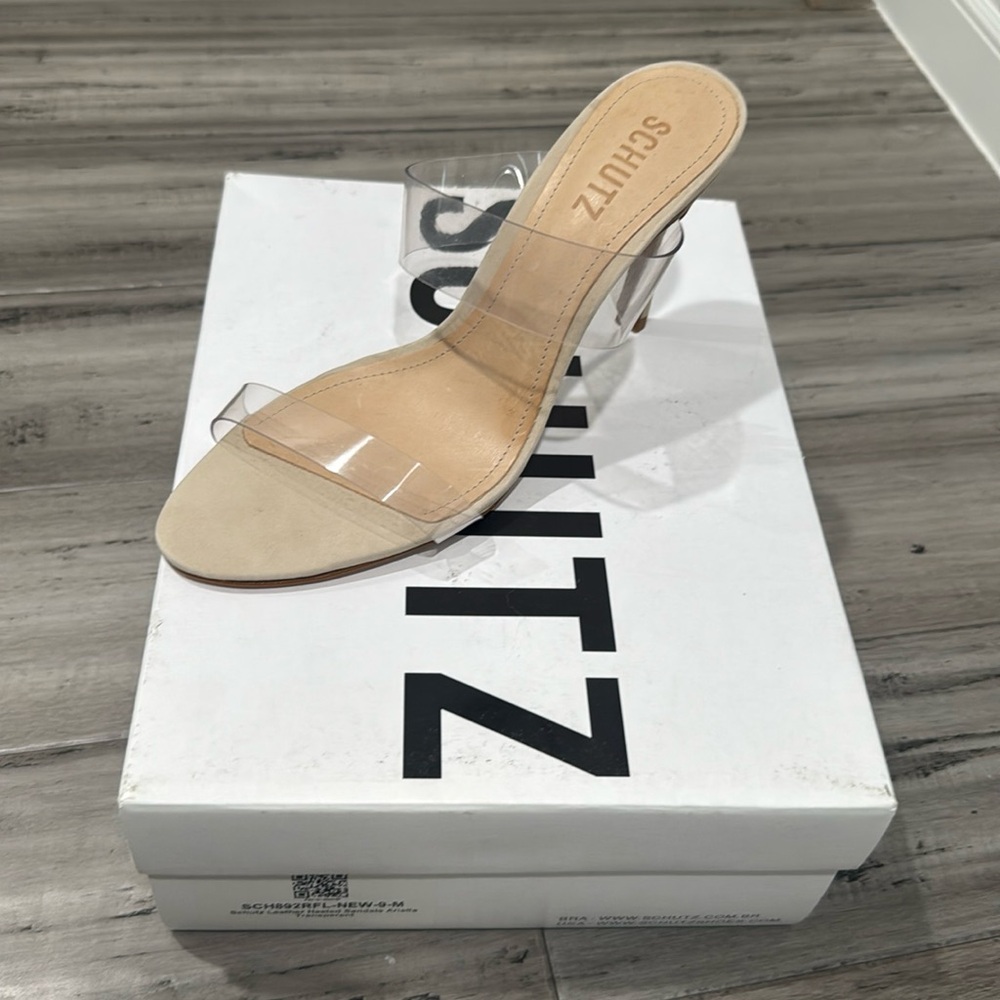 Schultz Arielle - transparent/nude heeled sandals - size 9
